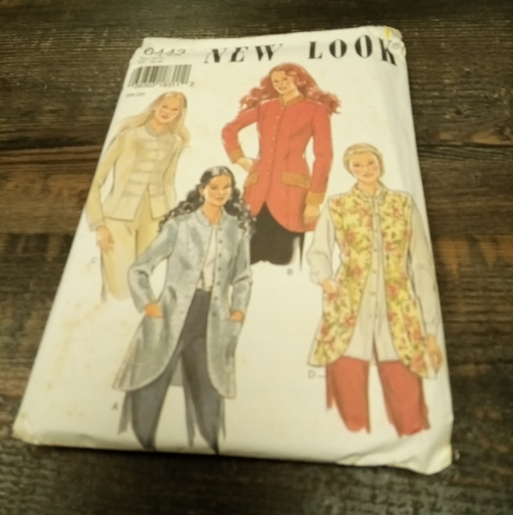 New Look Sewing Pattern 6443 Women's Jackets Vest Jacket Size 8-18 Uncut